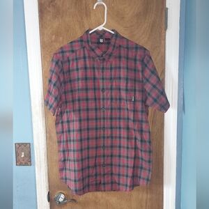Rusty Men's Red and Black Plaid Shirt